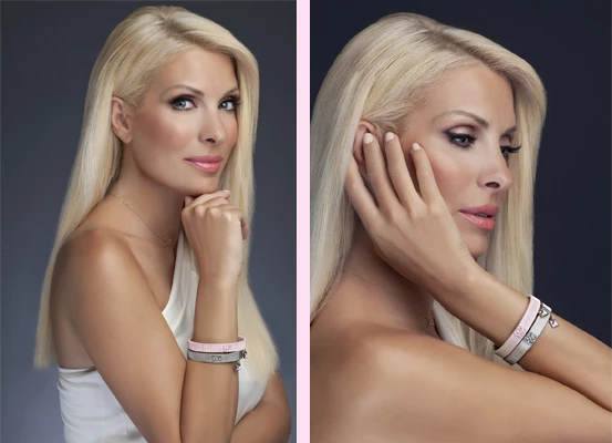 Η Ελένη Μενεγάκη φοράει το βραχιολάκι της Estée Lauder