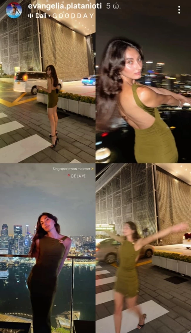 Η Ευαγγελία Πλατανιώτη με total Zara look στη Σιγκαπούρη