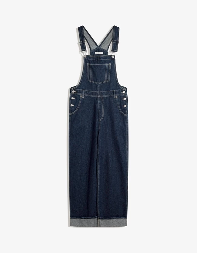 Ολόσωμη φόρμα oversize ντένιμ με τιράντες, Bershka