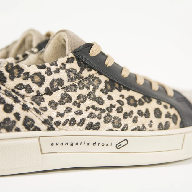 Beige/ Leopar sneakers, evangelia drosi.