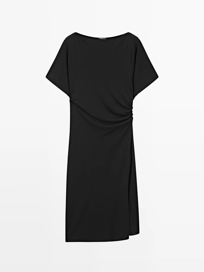 Μίντι φόρεμα με λεπτομέρεια σούρες, Massimo Dutti