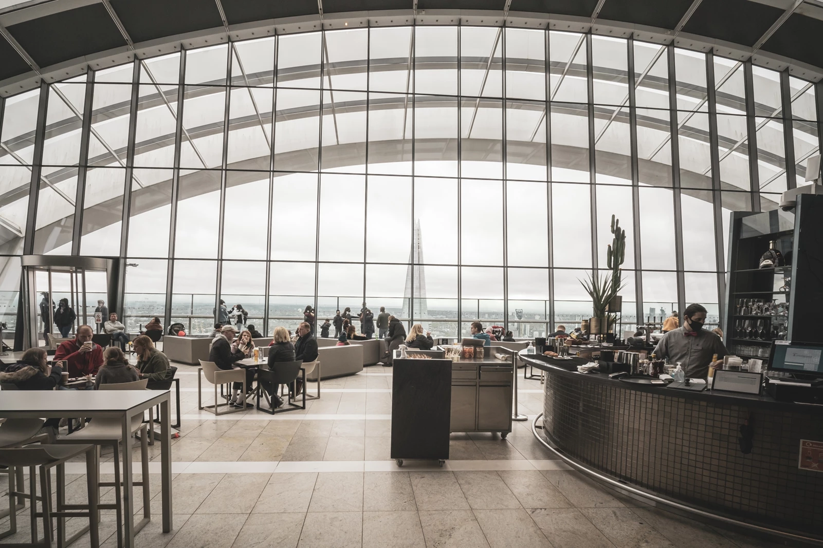Inside the top floor sky garden contemporary rooftop
