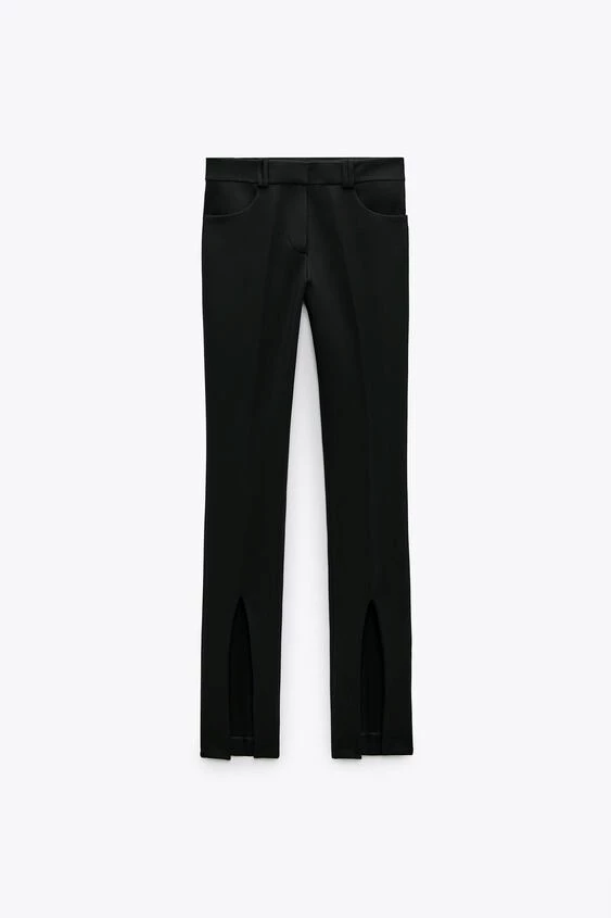 Μαύρο παντελόνι με σκίσιμο Zara