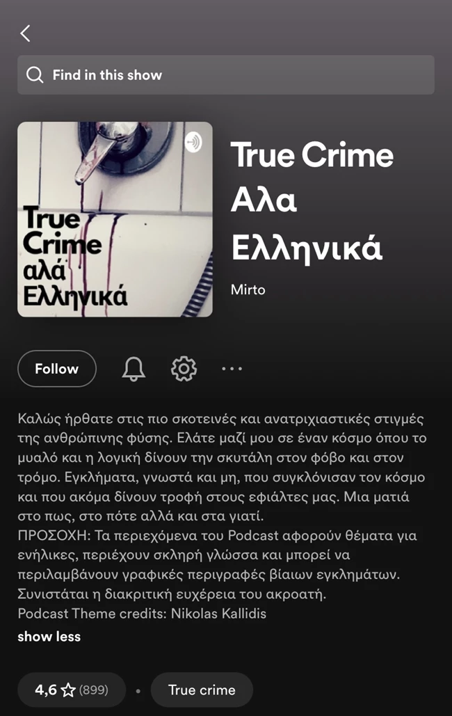 True crime podcast