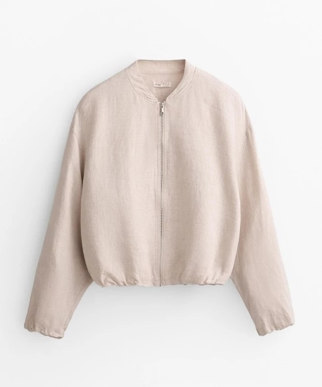Ζακέτα bomber από 100% λινό