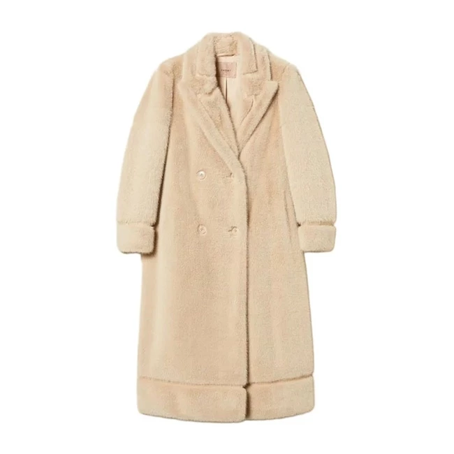 TWINSET, Γυναικείο μακρύ παλτό από συνθετική γούνα