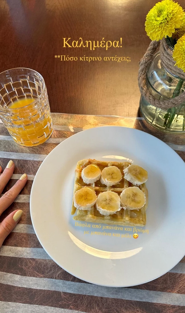 Η Δούκισσα Νομικού απολαμβάνει το πρωινό της στην τραπεζαρία του σπιτιού της | "Πόσο κίτρινο αντέχεις"