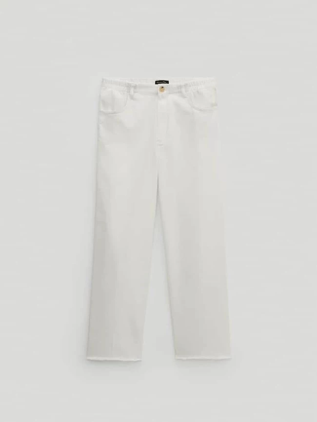 Παντελόνι με ελαστική μέση σε ίσια γραμμή Massimo Dutti,