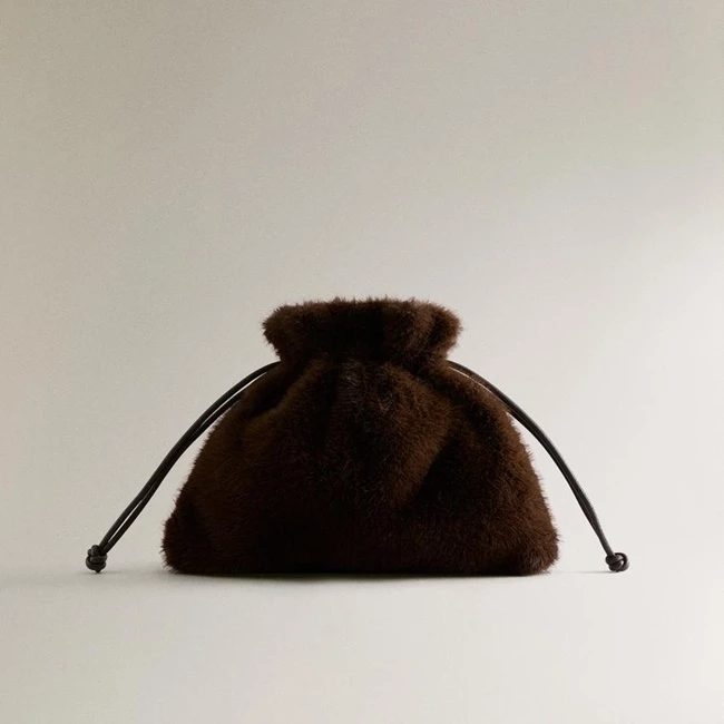 Μίνι τσάντα χειρός με εφέ γούνας, Zara Home