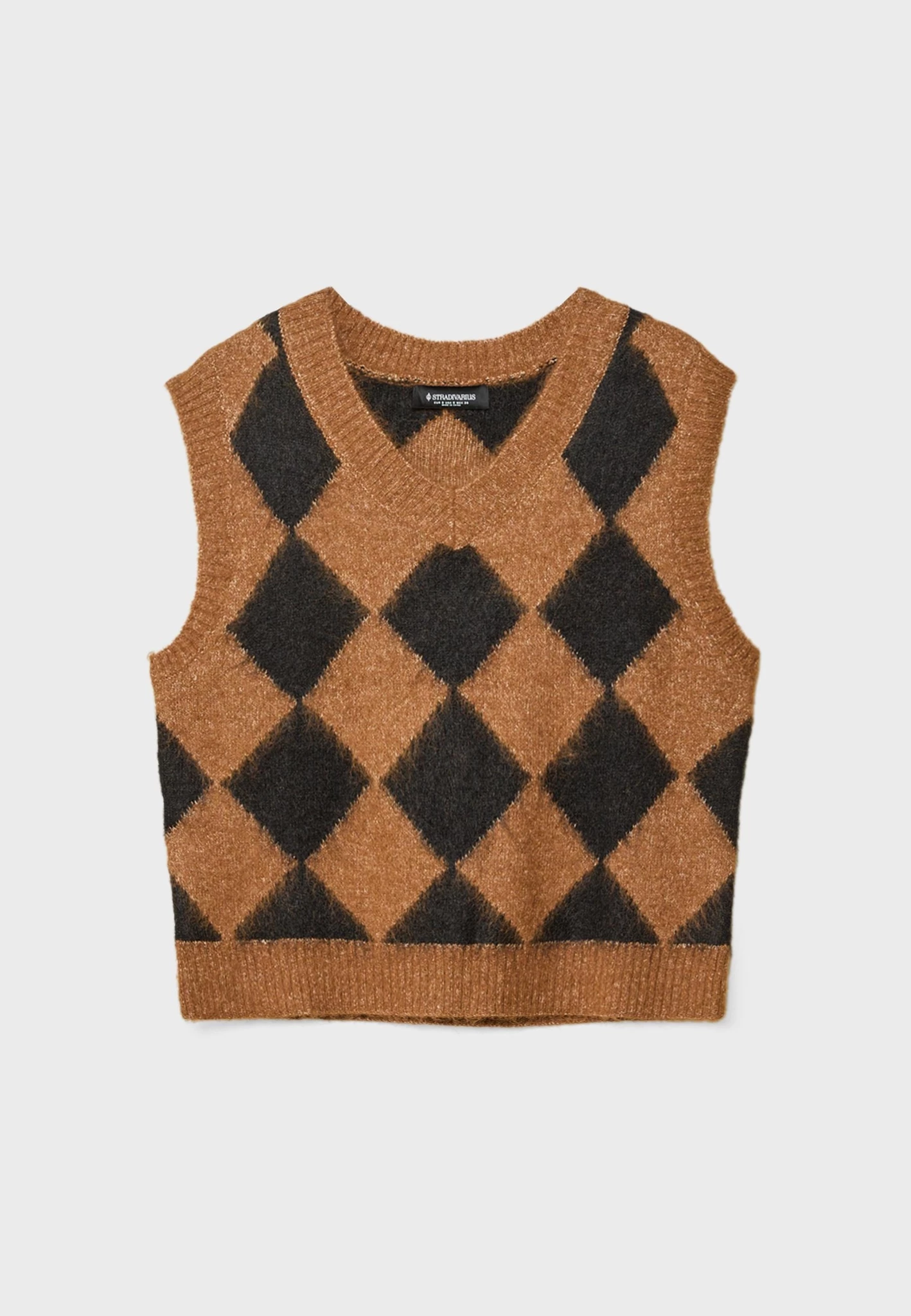 Πλεκτό γιλέκο με ρόμβους, Stradivarius.