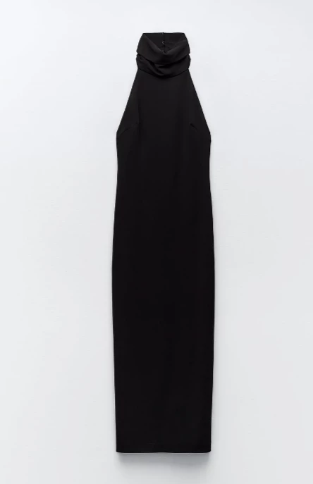 Φόρεμα από πλεκτό ύφασμα με λαιμόκοψη halter και ανοιχτή πλάτη Zara