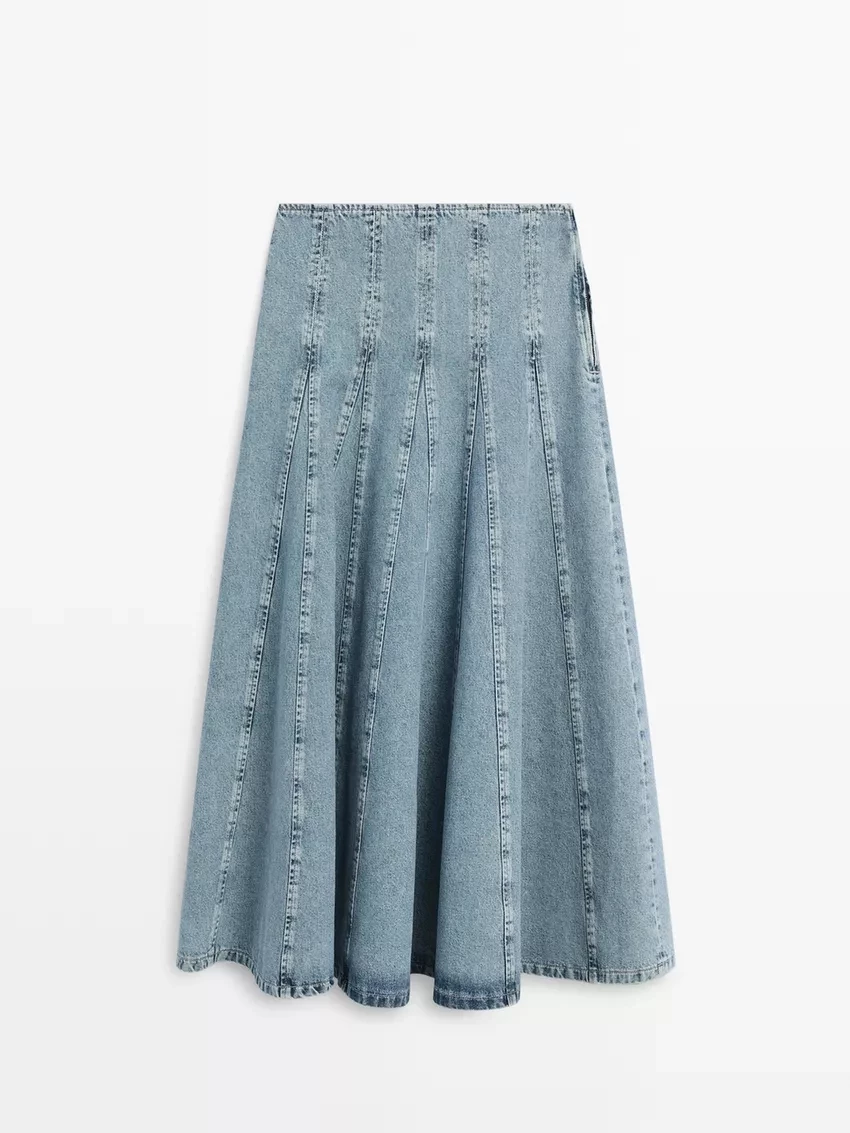 Η denim φούστα από τη Massimo Dutti που θα αντικαταστήσει το αγαπημένο σου τζιν παντελόνι