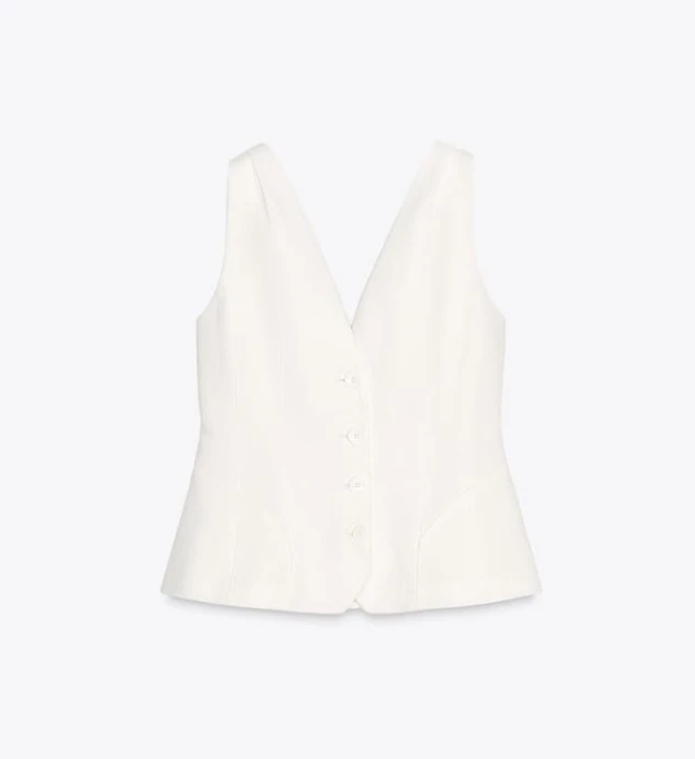 Γιλέκο από κλώση με μείγμα λινού Zara