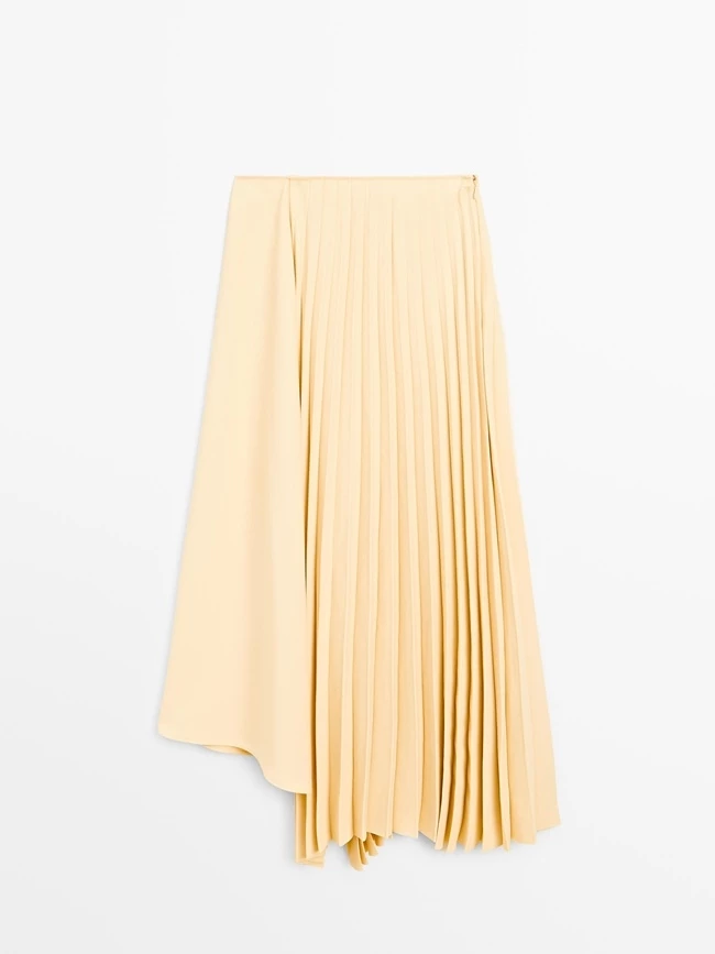 Ασύμμετρη φούστα με πιέτες, Massimo Dutti