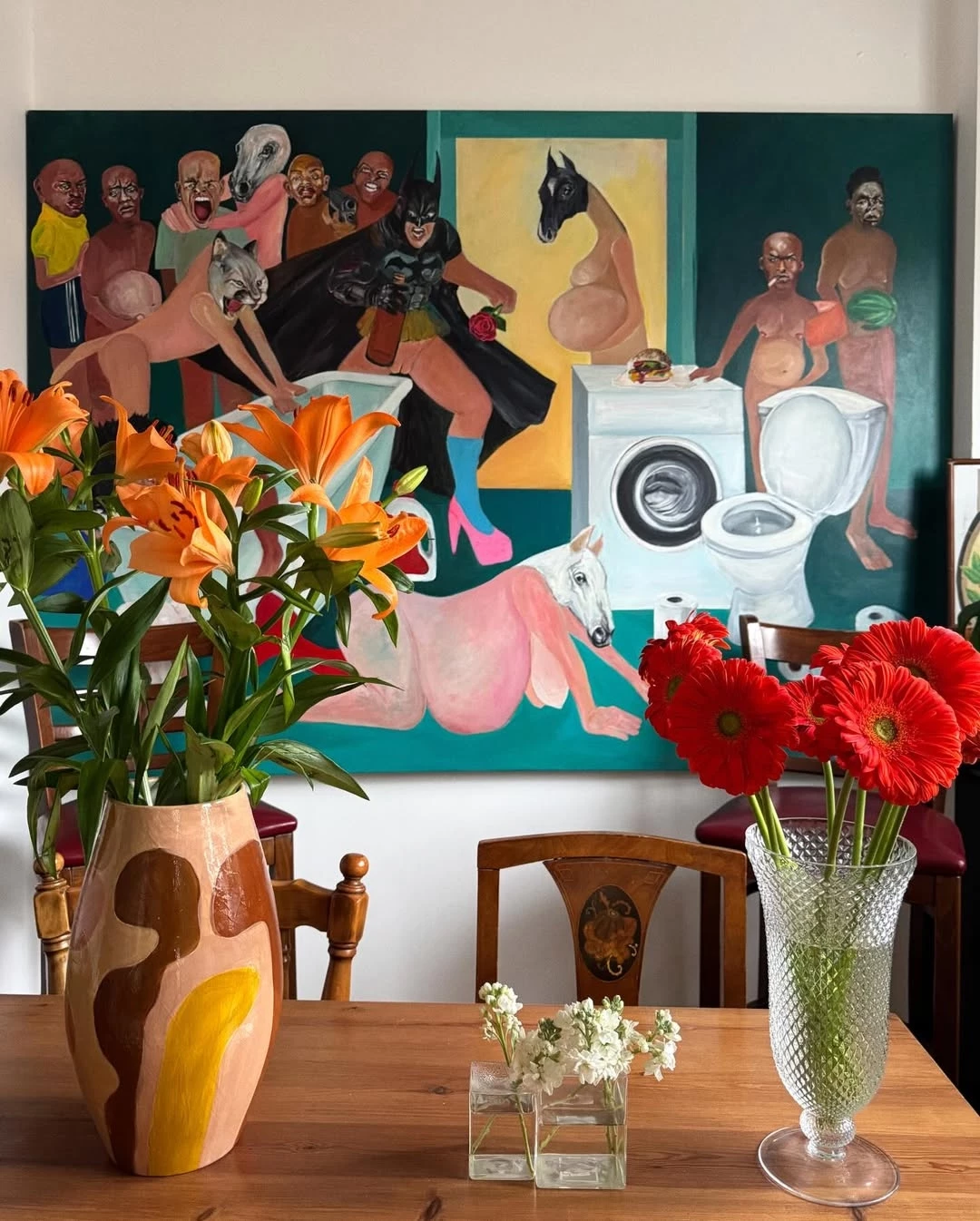 Η Κλέλια Ανδριολάτου στόλισε την τραπεζαρία της με λουλούδια