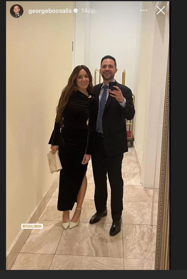 Καλομοίρα & Γιώργος Μπουσάλης | Night out για το ερωτευμένο ζευγάρι - Το βελούδινο φόρεμα της τραγουδίστριας