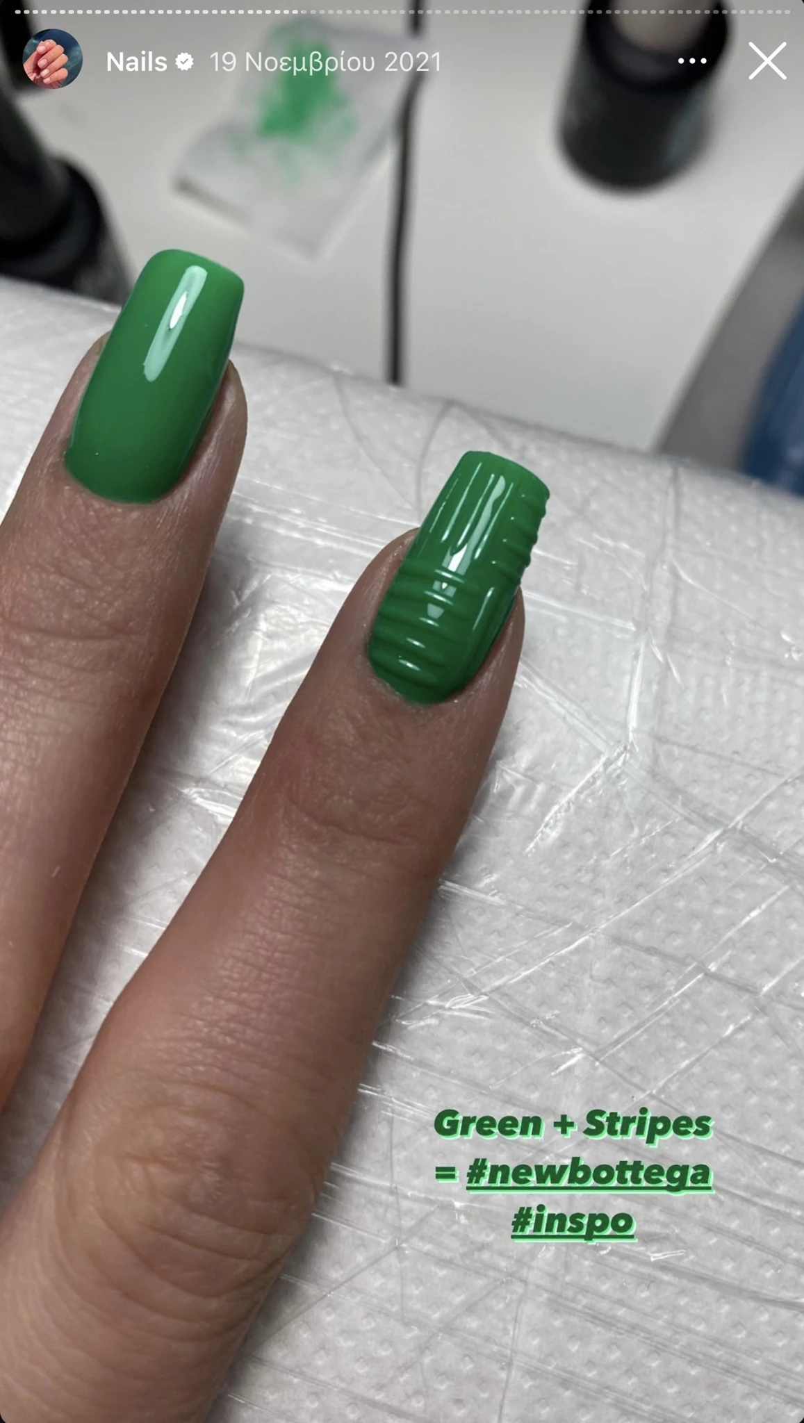 Bottega green nails
