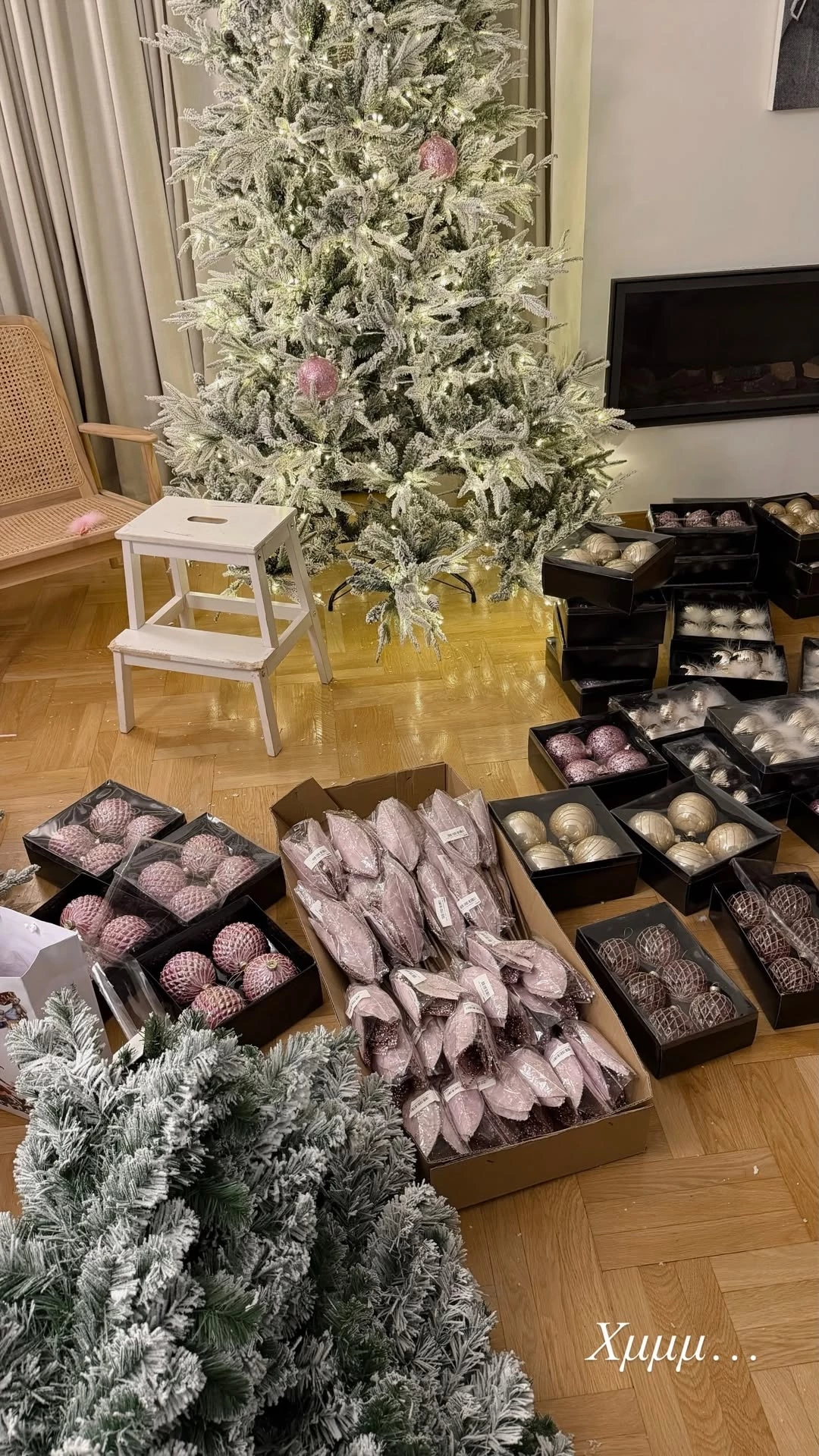 H Kατερίνα Καινούργιου στολίζει το δέντρο της