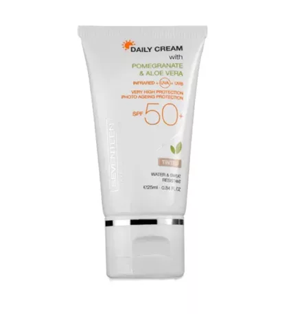 Daily Cream SPF50 Tinted with Pomegranate & Aloe Vera, Seventeen