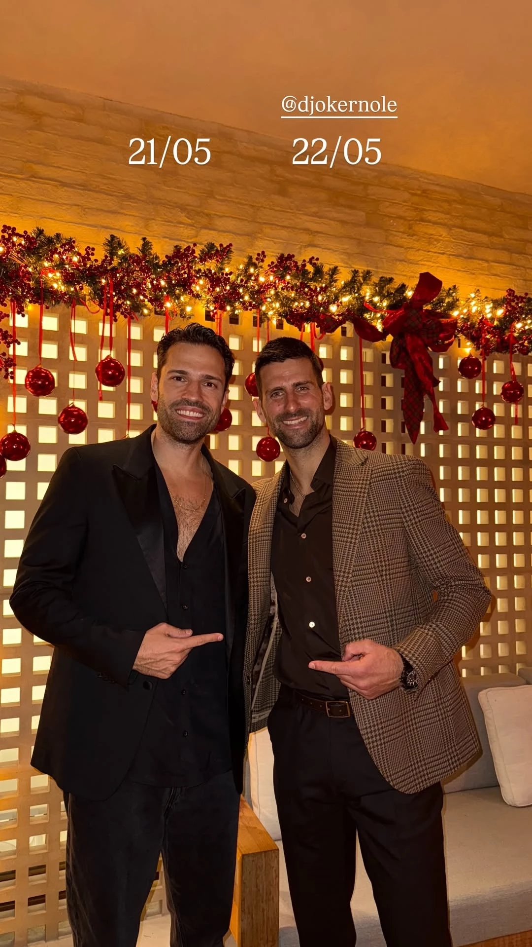 Κωσταντίνος Αργυρός και Νόβακ Τζόκοβιτς σε χριστουγεννιάτικο event