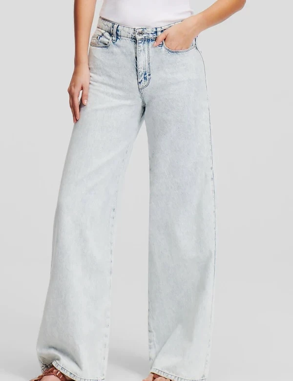 Wide leg denim παντελόνι Karl Lagerfeld, Simple Caracters