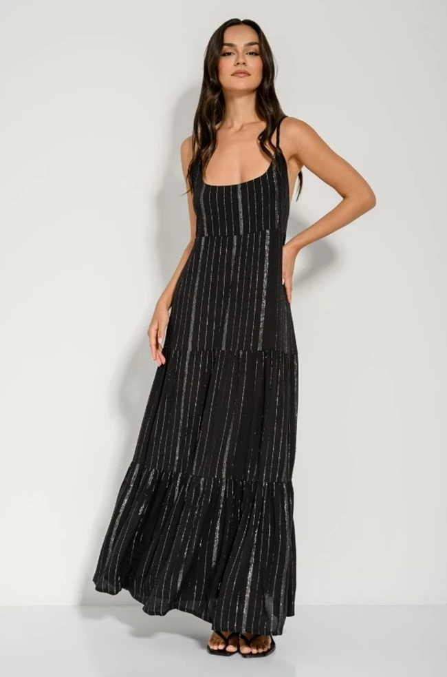 Maxi φόρεμα με lurex λεπτομέρεια