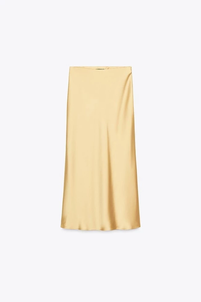 Μίντι σατέν φούστα, Zara