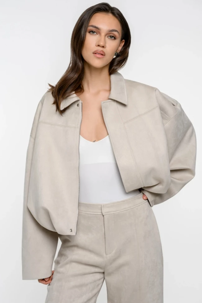 Σουέτ bomber τζάκετ, Pink Woman