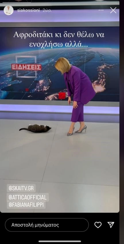 Απροσδόκητος επισκέπτης στο στούντιο του κεντρικού δελτίου ειδήσεων του ΣΚΑΪ - Η αντίδραση της Σίας Κοσιώνη