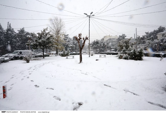 24-01-2022 Χιόνια στην Αθήνα.