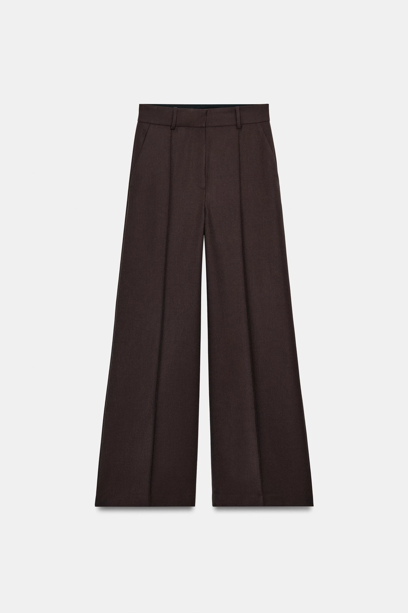 Καφέ υφασμάτινο παντελόνι Zara