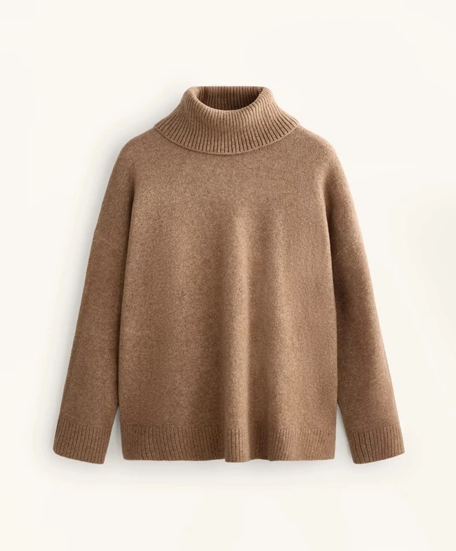 Πλεκτό πουλόβερ oversize με γυριστό γιακά και απαλή υφή, Oysho