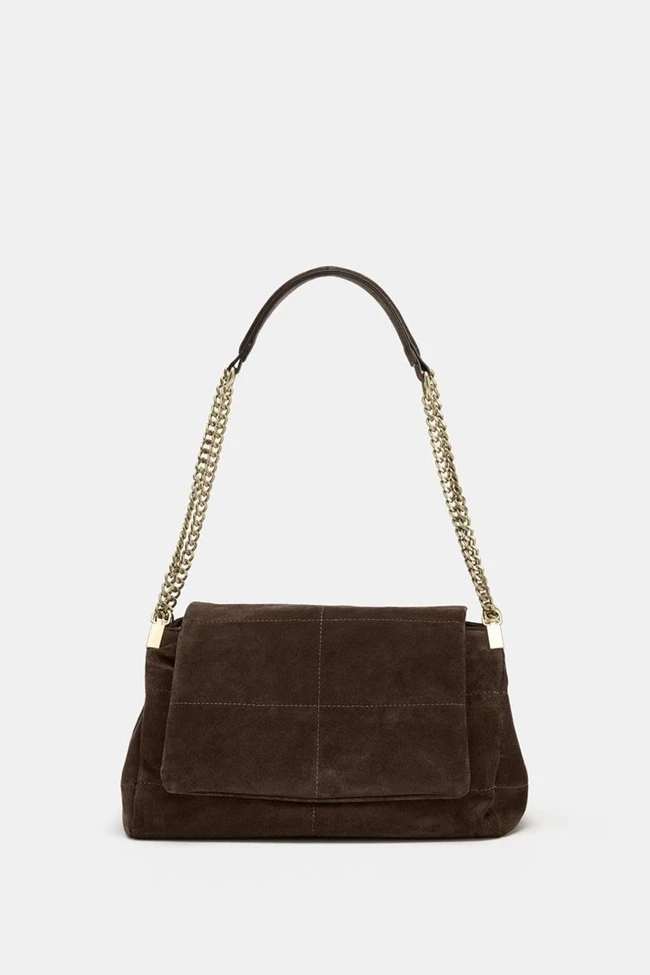Τσάντα ώμου από σουέτ, Zara
