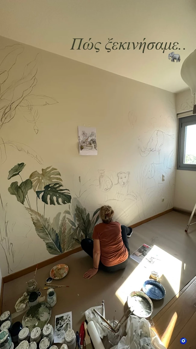 Μία παραμυθένια ζούγκλα | Η Κωνσταντίνα Σπυροπούλου μας δείχνει για πρώτη φορά το δωμάτιο του μωρού της