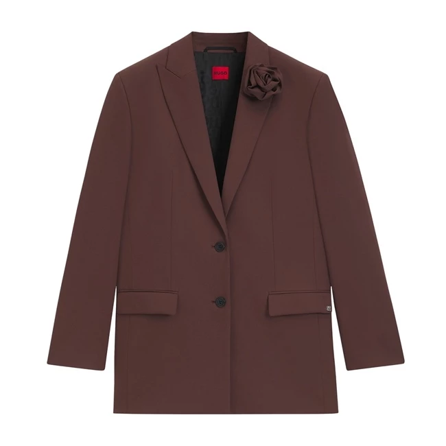 HUGO, Σακάκι με καρφίτσα και λουλούδι