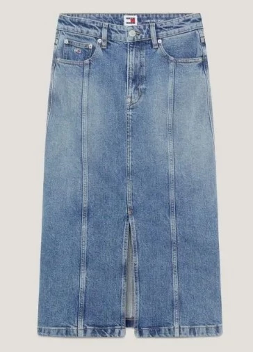 Ψηλόμεση midi denim φούστα, Tommy Hilfiger