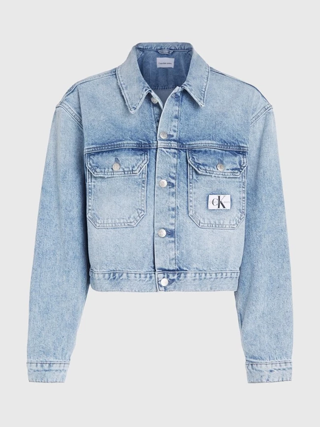 Denim jacket cropped, Calvin Klein.