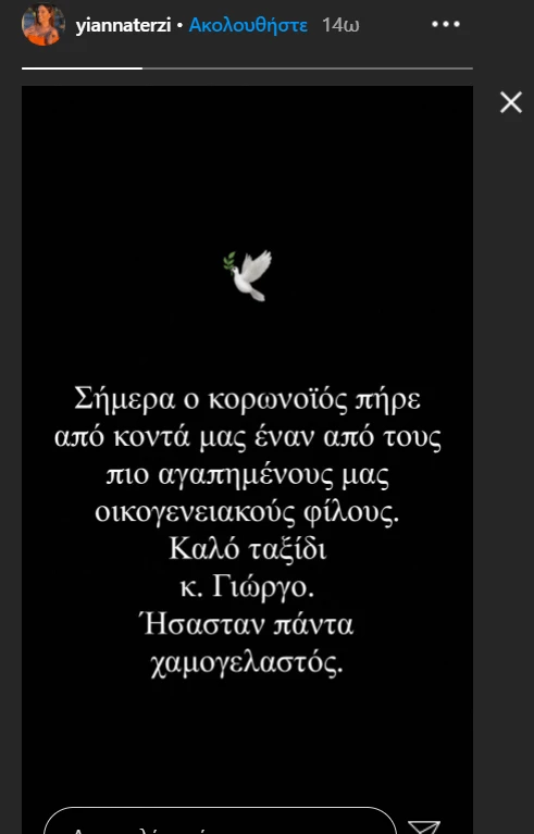Δύσκολες ώρες για τη Γιάννα Τερζή