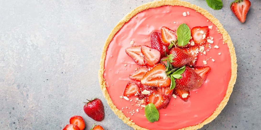Tάρτα με φράουλες - Χωρίς ζάχαρη και χωρίς ψήσιμο