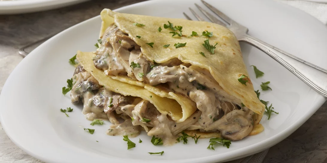Η απόλυτη συνταγή για αλμυρές κρέπες | Με κρεμώδη γέμιση κοτόπουλου με τυριά