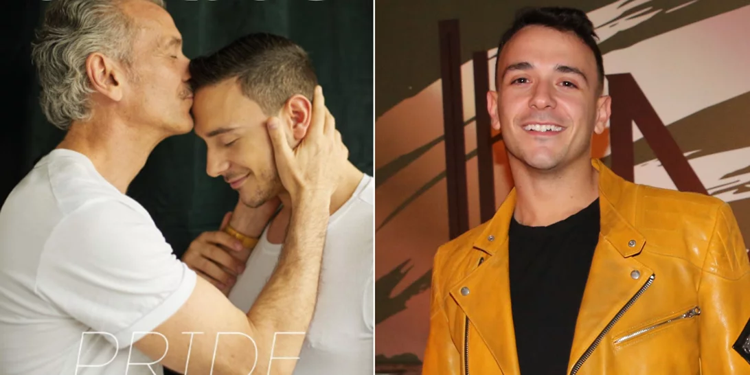 Ο Στέφανος Δημουλάς και το εξώφυλλο με τον πατέρα του στο μεγαλύτερο ΛΟΑΤΚΙ περιοδικό της Βρετανίας