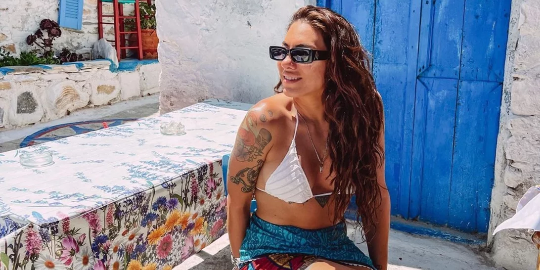 H Ευρυδίκη Βαλαβάνη με τον σύντροφο της στην Μυτιλήνη