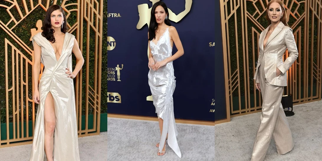 SAG Awards | Στο silver carpet οι καλεσμένες επέλεξαν matching metallic δημιουργίες