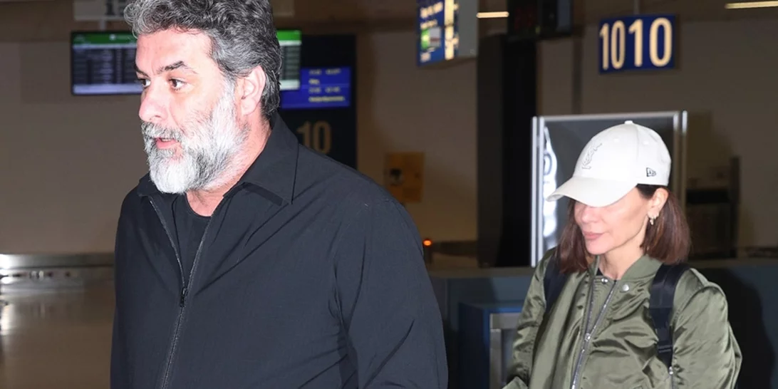 Το airport style της Δέσποινας Βανδή και ο Βασίλης Μπισμπίκης μετά την περιπέτεια της υγείας του