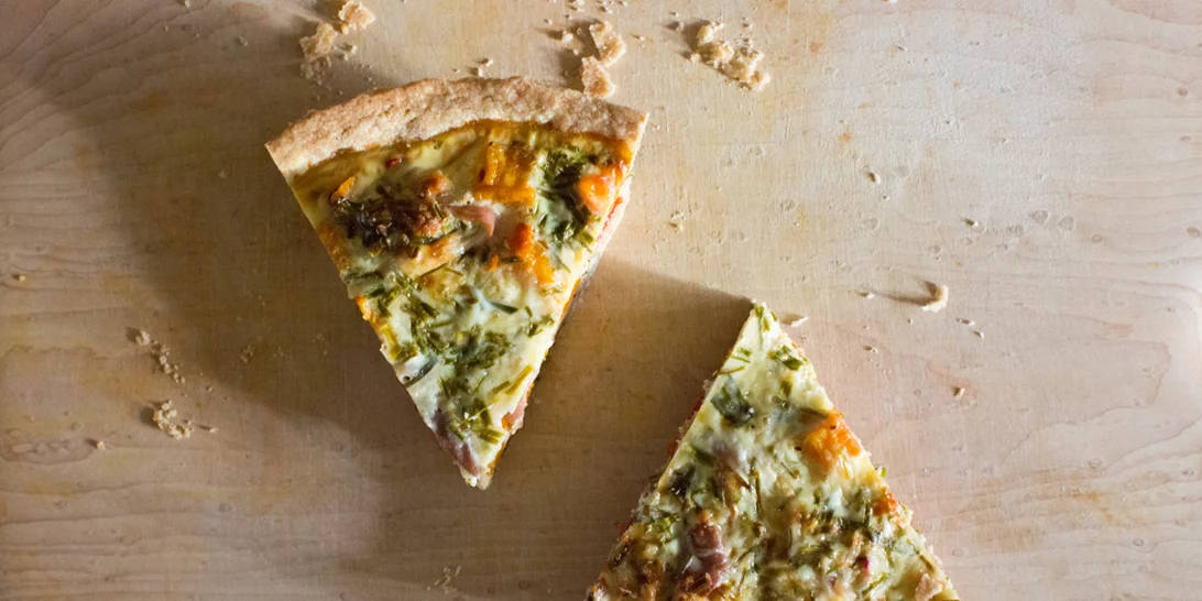 Κις λορέν με γιαούρτι και κολοκυθάκια