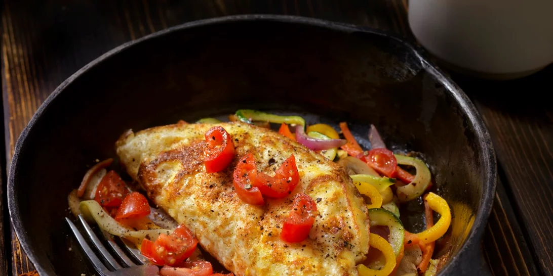 Ομελέτα με μανιτάρια και κίτρινη πιπεριά