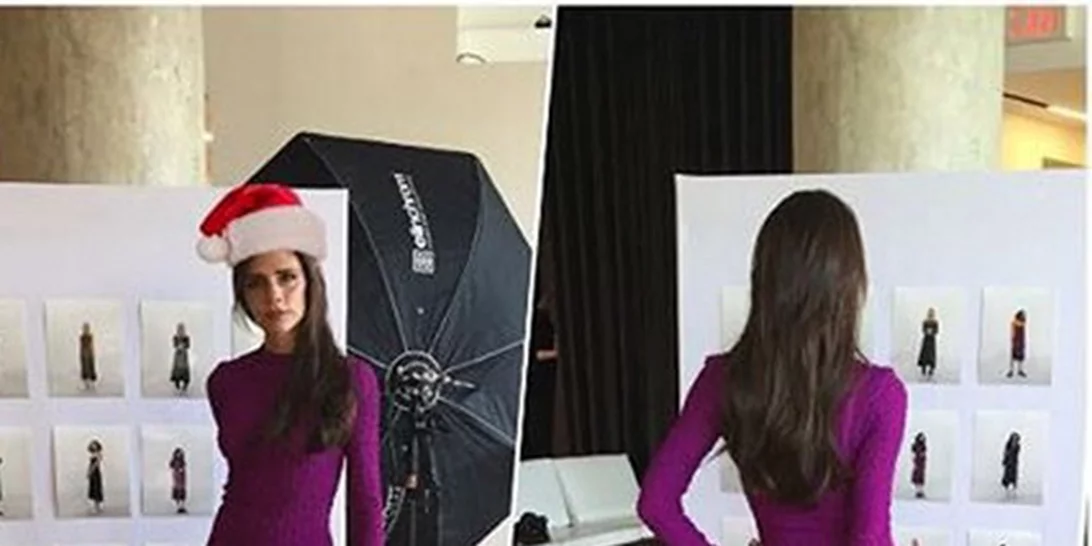 Victoria Beckham: Σε εορταστικό mood δοκιμάζοντας τη νέα της κολλεξιόν