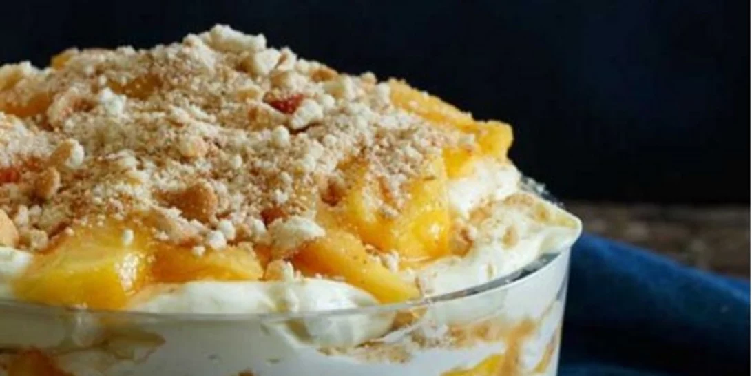 Υπέροχο trifle με ροδάκινο