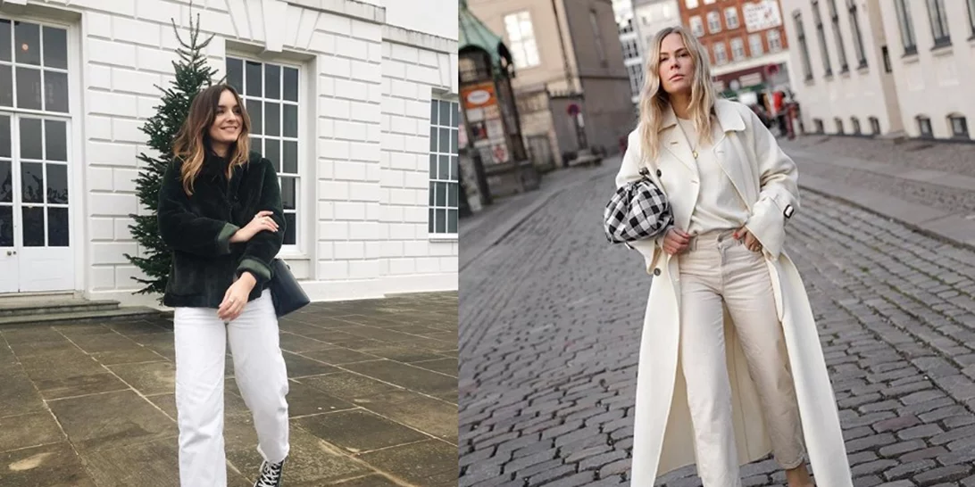 Πώς να φορέσω το λευκό τζιν παντελόνι το χειμώνα; (από το πρωί μέχρι το βράδυ)