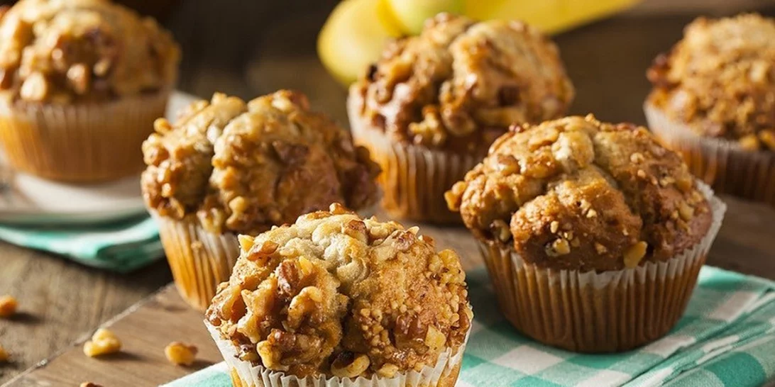 Muffins με μπανάνα και βρώμη χωρίς ζάχαρη